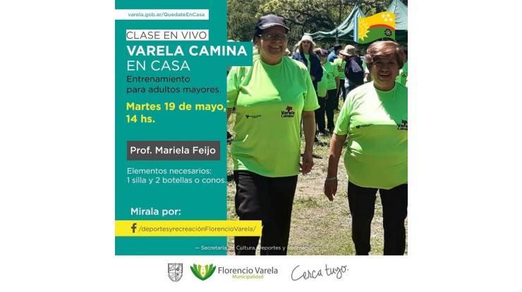 Varela Camina: entrenamiento para adultos mayores online y en vivo